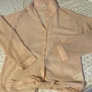 Garage tie front sheer top